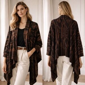 NEW Soft Surroundings Where Time Stops Cardigan Multicolor Aztec Sweater XL‎